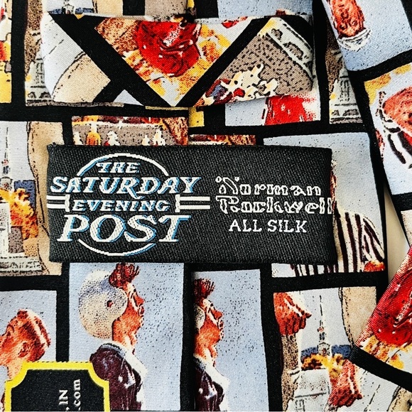 Norman Rockwell Silk Tie Coin Toss The Saturday Evening Post Style 3717 - Picture 5 of 9